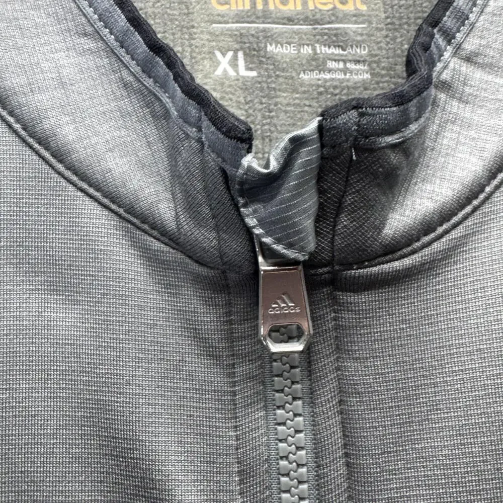 Adidas Jacket Mens XL Gray Climaheat Golf Full Zip Performance Layer Athletic